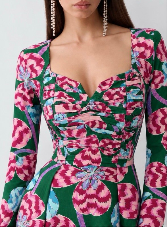 Belle - Tropical Flowers Green
